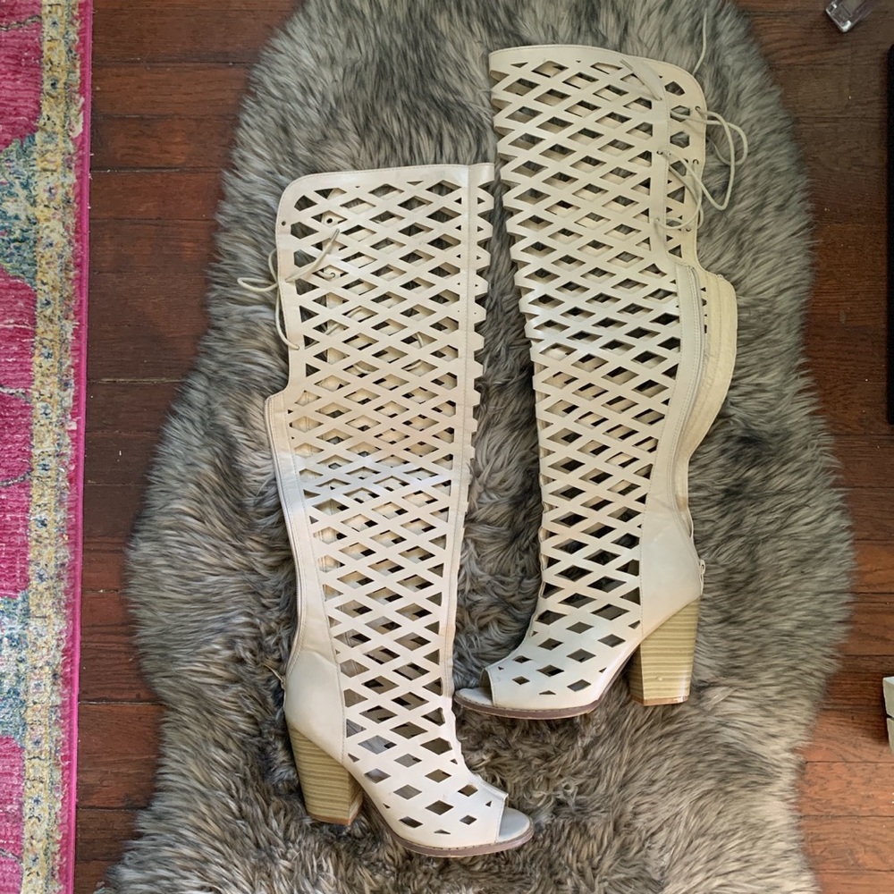 ♡CAGED OVER THE KNEE BOOTIES♡